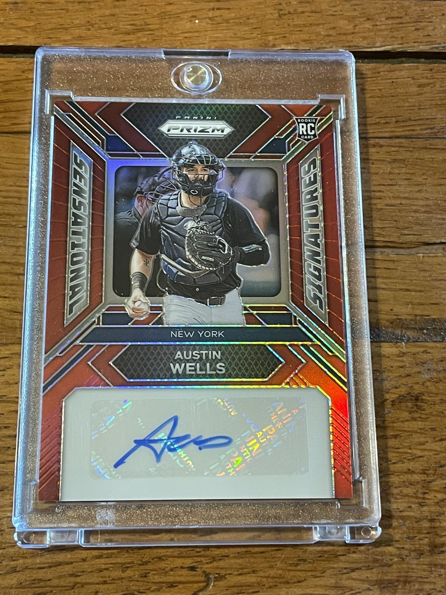 2024 Panini Prizm Sensational Signatures Austin Wells #SS-AW Red Yankees RC /99