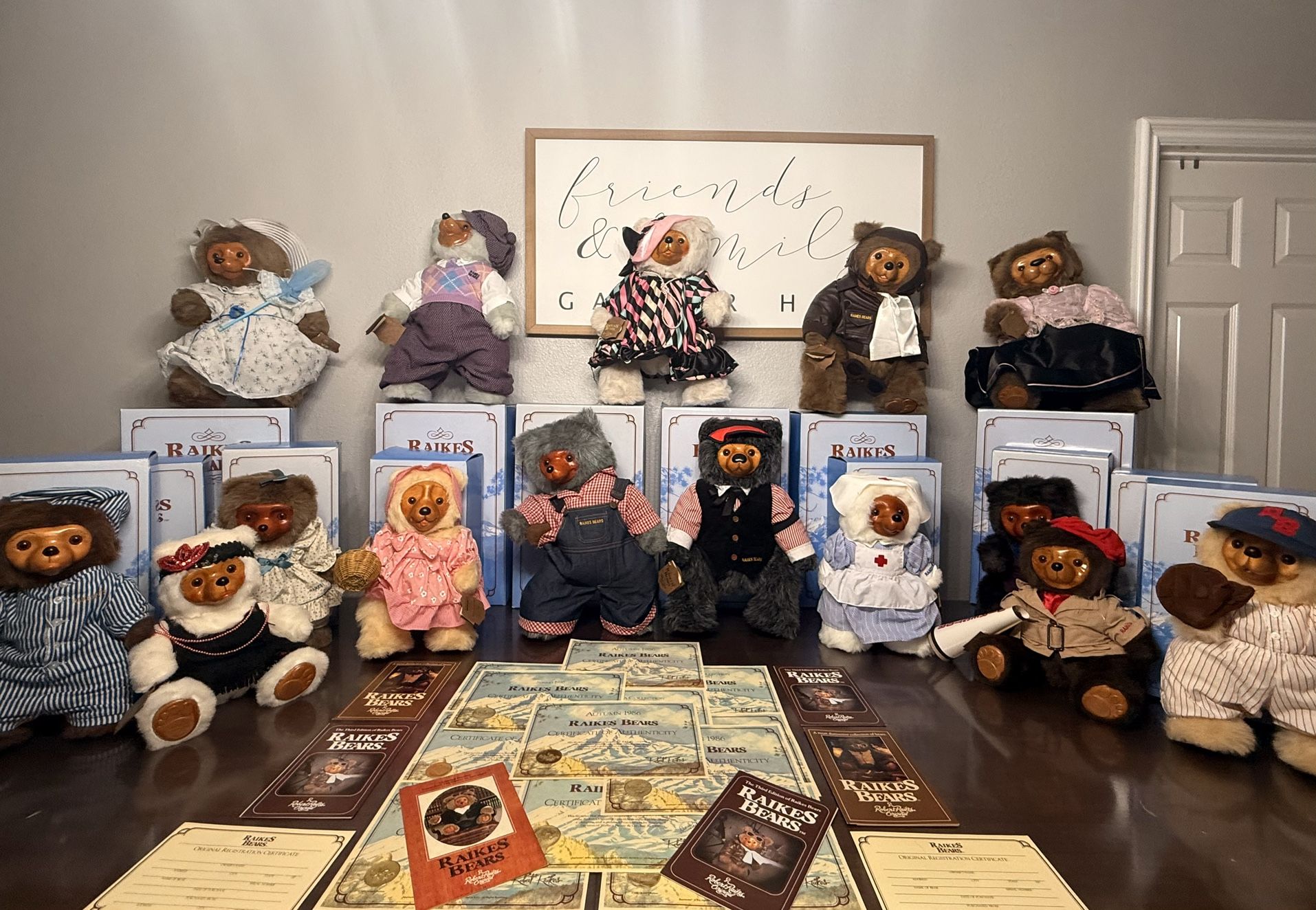 Raikes Bears | Wood | Certificates of Authenticity | New In Boxes