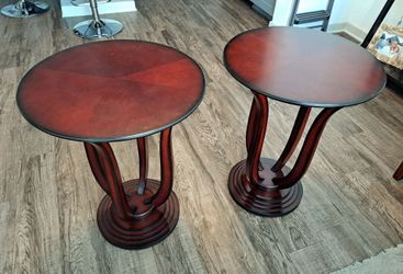 2  WOOD ACCENT TABLES