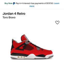 Nike air Jordan 4 Retro Fire Red