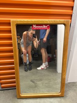 Solid wood vintage mirror