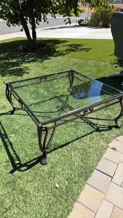 Wrought Iron Glass Top Coffee Table