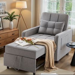 Dark gray fabric single sleeper sofa bed
