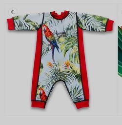 Reversible Aquajoy Baby Tropical Print Wetsuit Romper