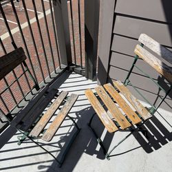 Antique French style folding cafe or beer garden chairs (pair)