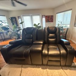 Reclining Leather Loveseat