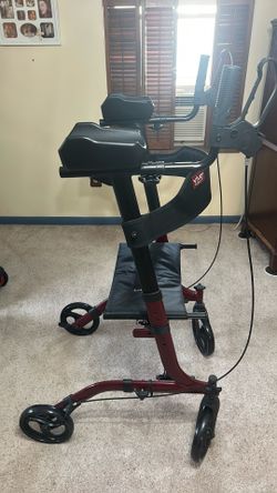 In Excellent New Condition-Vive Upright Tall Rollator - Walker with Foldable Transport Seat