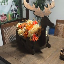 Christmas Deer Made Of Wood.