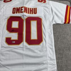 Charles Omenihu Signed Autograph Custom Jersey - Beckett Coa. - Kansas City Chiefs