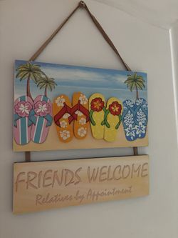 Friends Welcome Relatives by Appointment Wooden Wall Sign Decor
