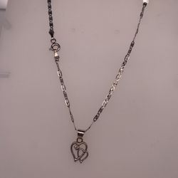 White Gold Heart Necklace 