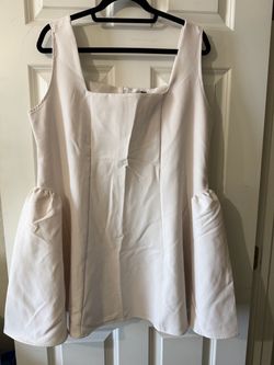 Fashion Nova 1X White Square Neck Puff Sleeve Mini Dress