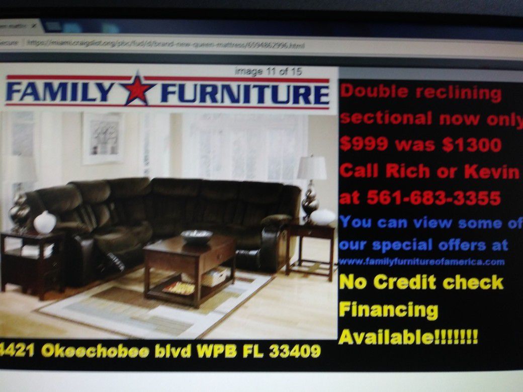 Brand new with warranty reclining sectional