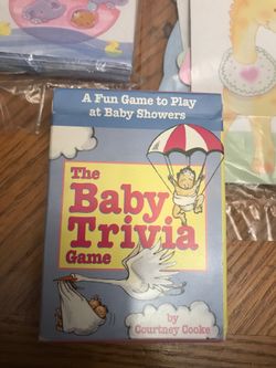 Baby shower items- Baby trivia game included