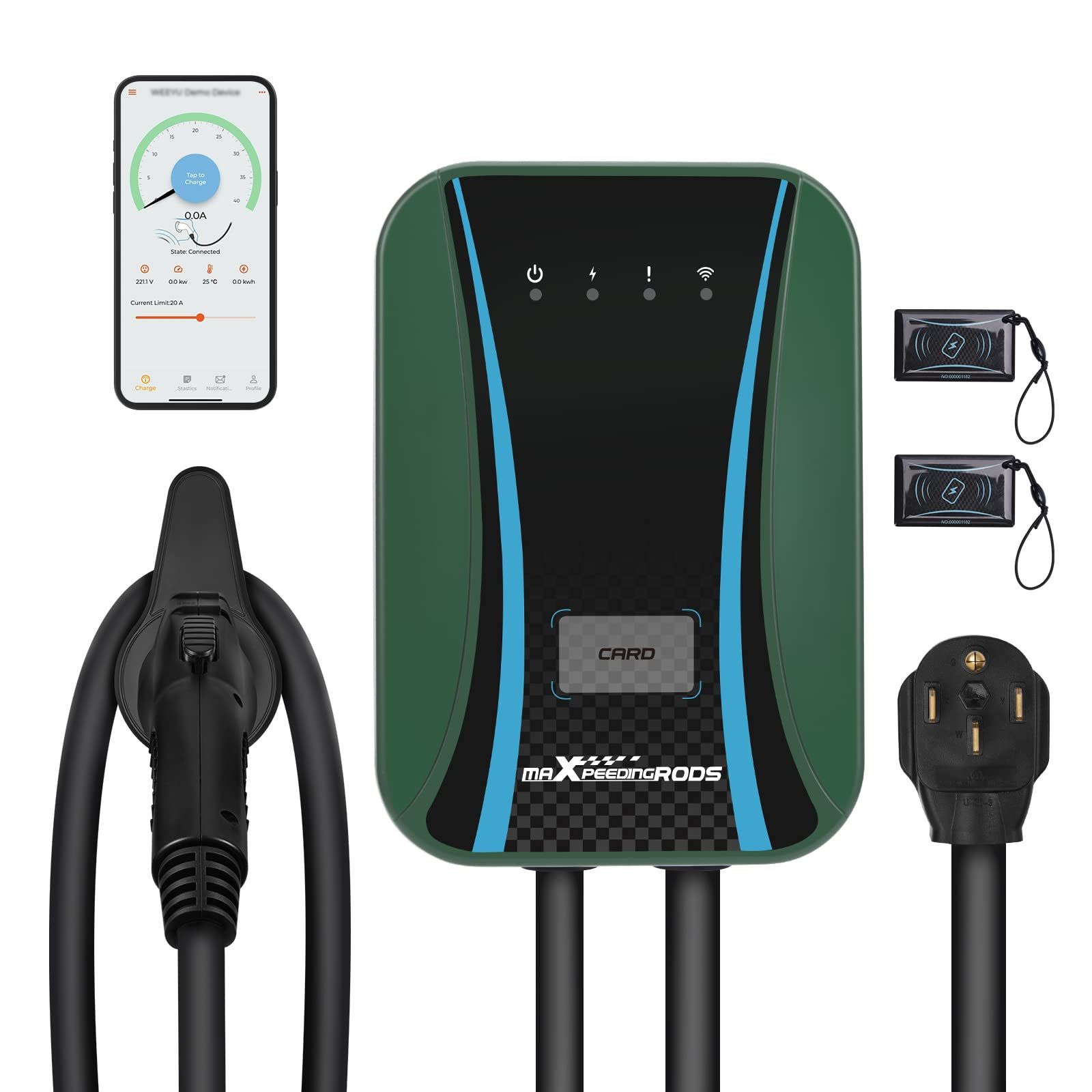 Ev Charger Ev Charging Station 40amp 240v Compatible For Electric And Plug In Hybrid Vehicles, Tesla