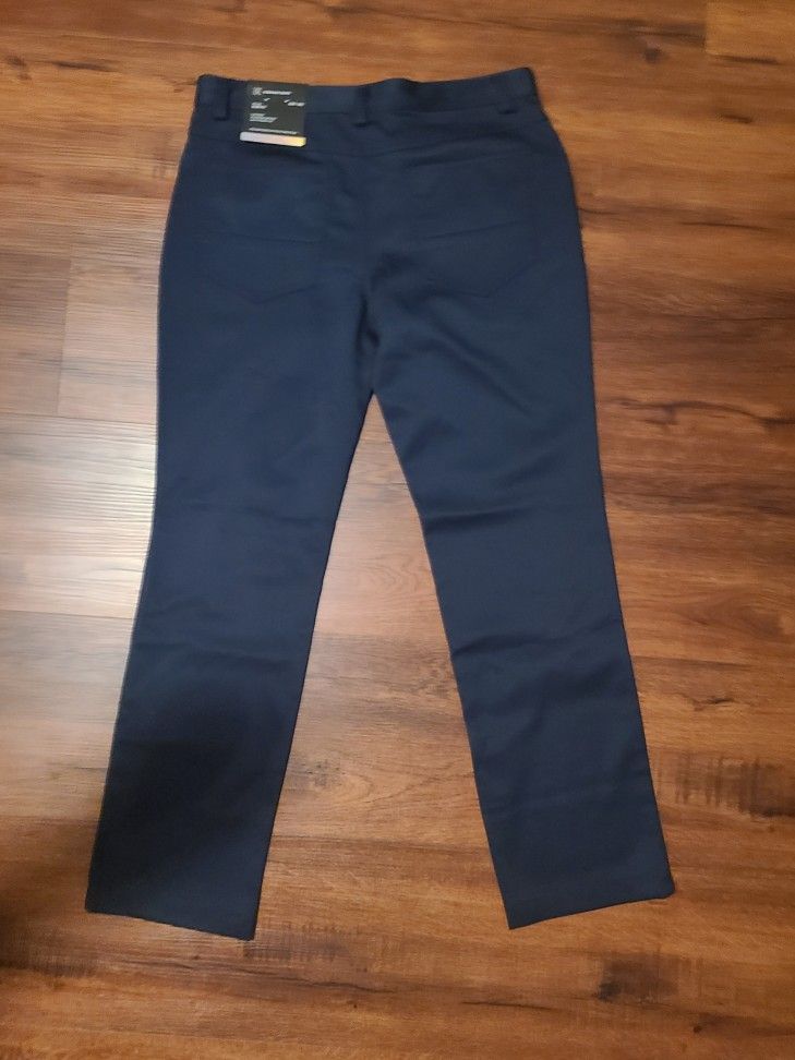 INC International Concepts Men's Milan Metallic Slim Fit Pants Blue Size 36X32