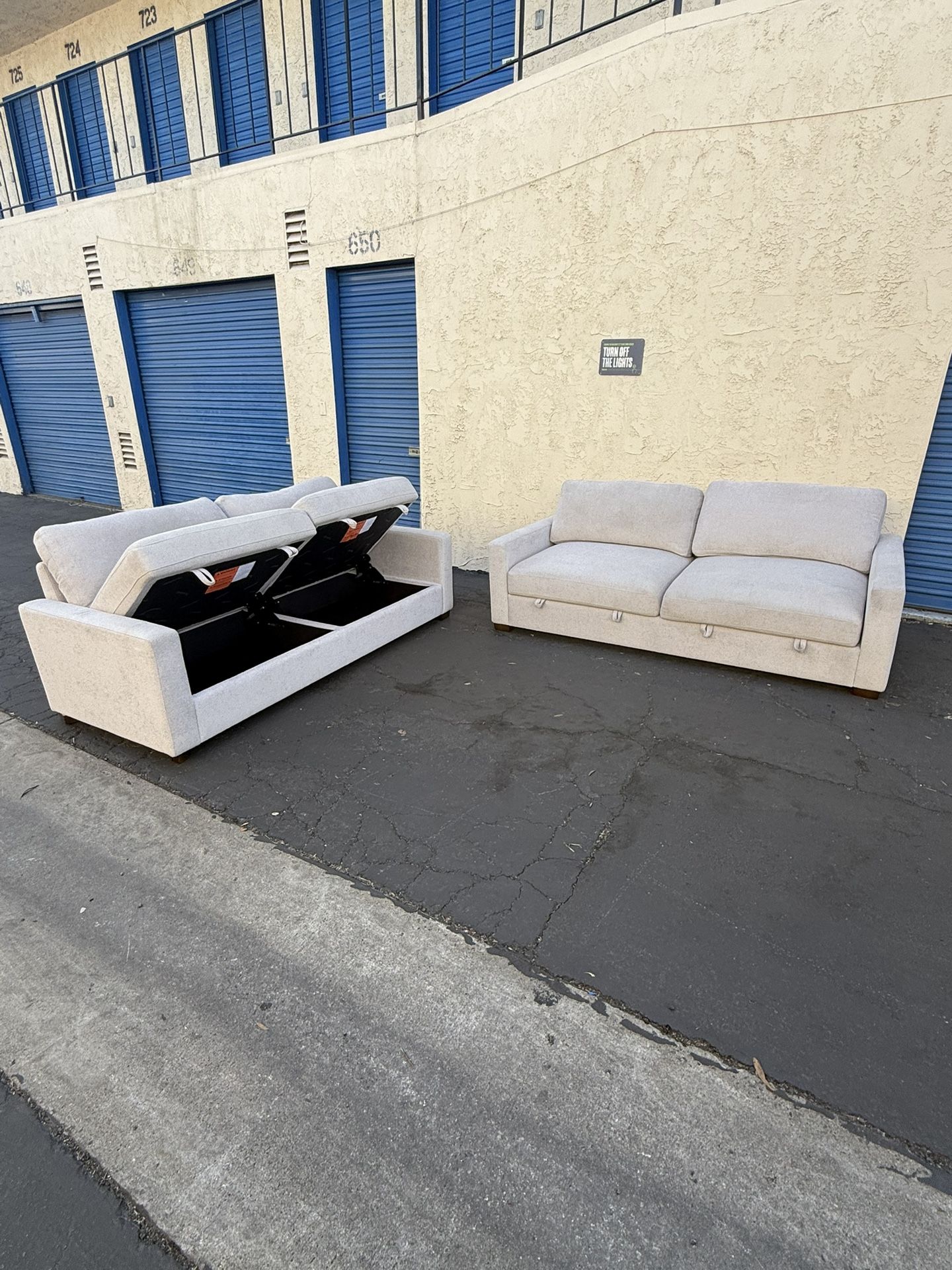 Pair of Thomasville Lambert Sofas with Built-in Storage – Lightly Used