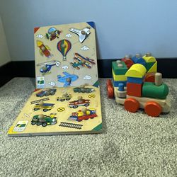 Wood Puzzle & Stacking Train 