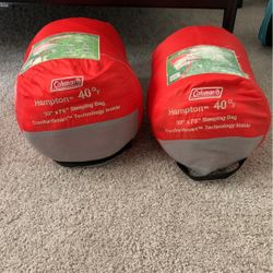 Two Coleman Sleeping Bags Cold Weather 