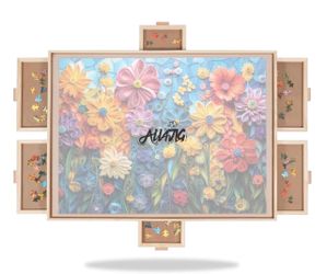 AllJig Wooden Jigsaw Puzzle Board with Drawers- Like New(28.50”x 40.16”)