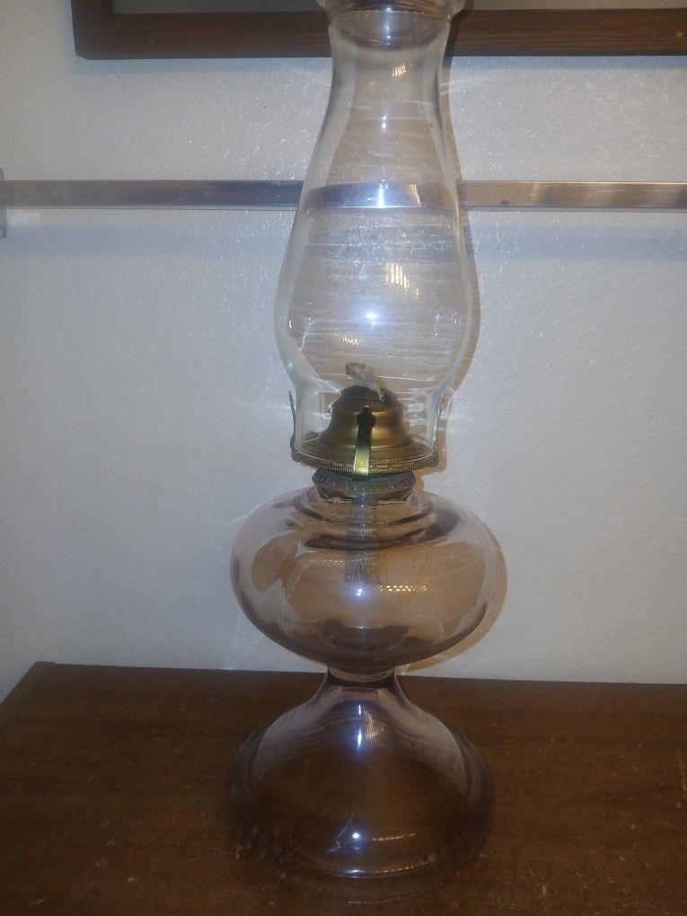 Antique Glass Oil Lamp