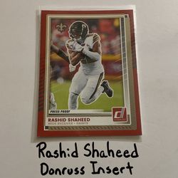 Rashid Shaheed Seattle Seahawks WR Donruss Short Print Insert Card. 