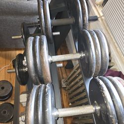 Dumbbell And Dumbbell Rack