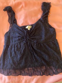 La Peche Navy Lace Tank Top XL