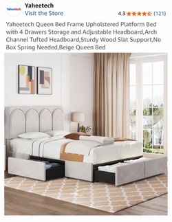 Queen Bed with Underbed storage and Mattress