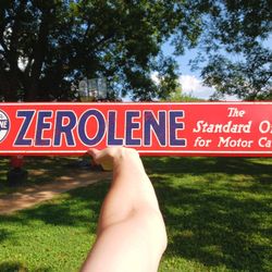 🔥 New Reproduction Zerolene Gasoline Sign - Perfect for Local Collectors! 🚗 Limited Stock! 🔥