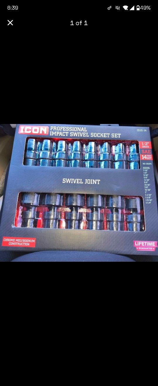 ICON SAE SWIVEL SOCKETS ½ INCH