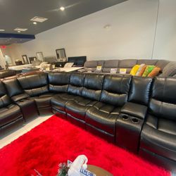 Tax Time Sale! Madrid Reclining Sectional Sofa-$1,099-Same Day Delivery-3 Recliners Total-Brand New, Low Inventory!!