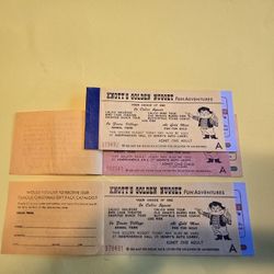 vintage 1970's knotts berry farm adventures ticket book