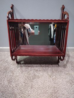 Vintage Wall Hanging Shelf With Mirror