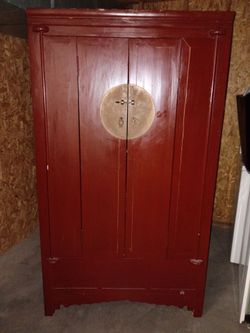 Now $300!!! Plus Another Bonus in Ad! Price Reduced! $400 Antique Chinese Wedding Cabinet/Cupboard Priced to Sell !