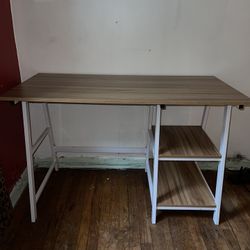 Soges 47” Oak Computer Desk with Shelves – Great Condition! 