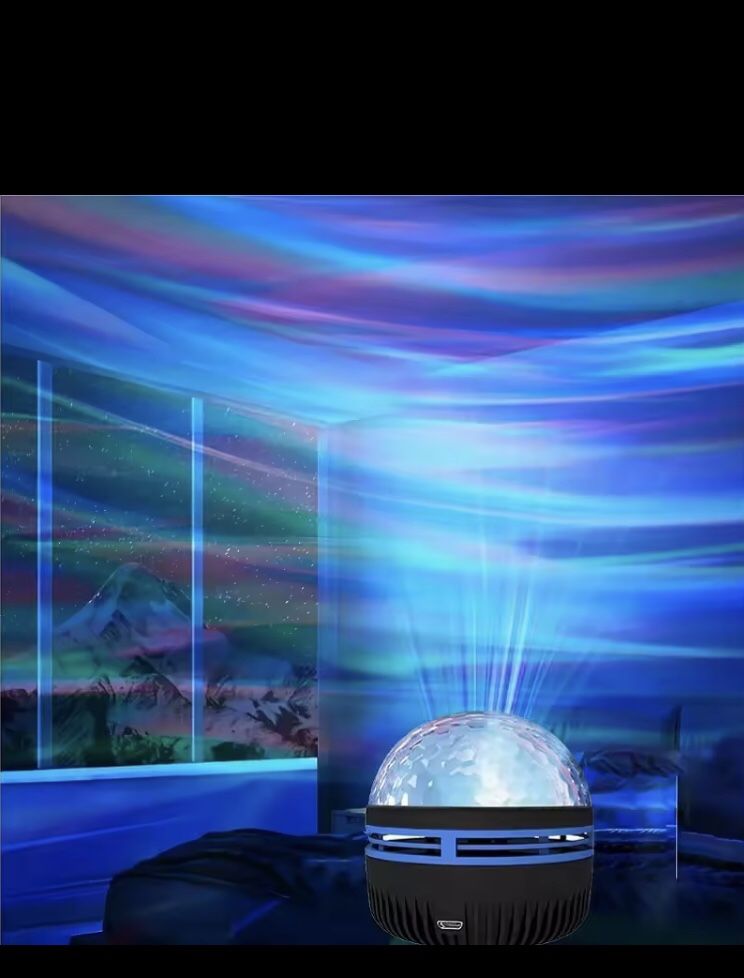 1pc Starry Projector Light With 7 Color Patterns & Remote Control, Polar Projector Night Light
