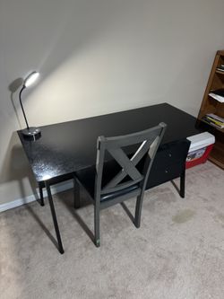 Glass Top Study Desk With Drawers