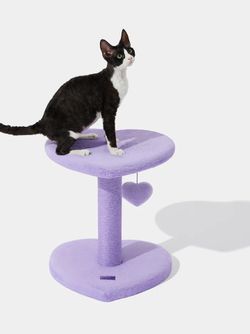 VETRESKA Heartpurrple Cat Climber – 2 Heart Platforms, Jute Scratching Post – Brand New