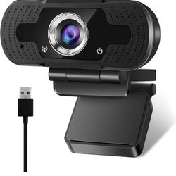 1080P Webcam, HD Webcam with Microphone Streaming USB PC Webcam Plug and Play