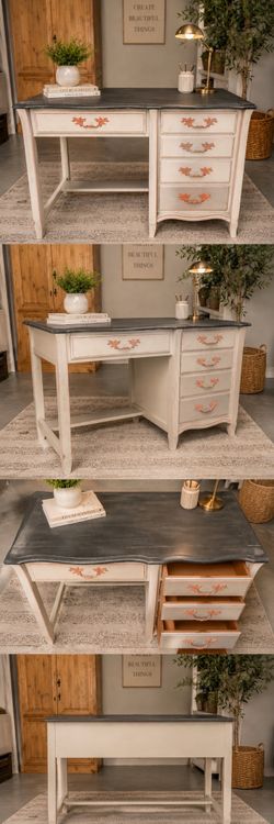 ✨ Vintage Cottage Writing Desk / Vanity – Refinished | Delivery Available