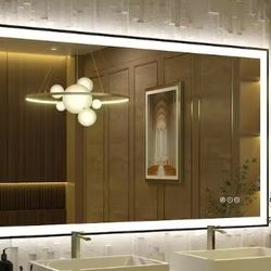 Open Box 32 in. Rectangular Framed UL Certified Front and Back LED Vanity Mirror