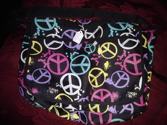 New peace sign bag or book bag