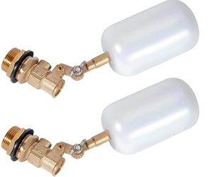 Float Valve 3/4 Inch, Brass Water Float Valve With Adjustable Arm, Float Ball Valve Automatic Fill And Water Level Control For Water Trough, Fountains