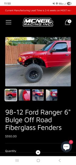 Ford ranger fiberglass fenders