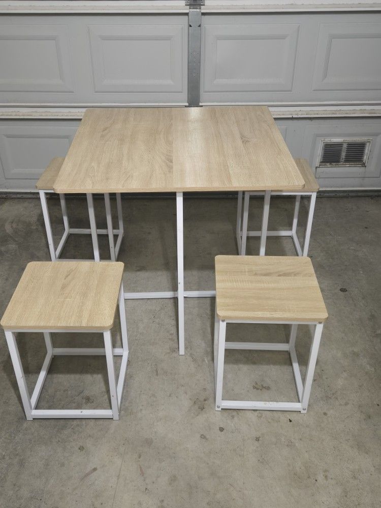 Small Four Stool Table Set