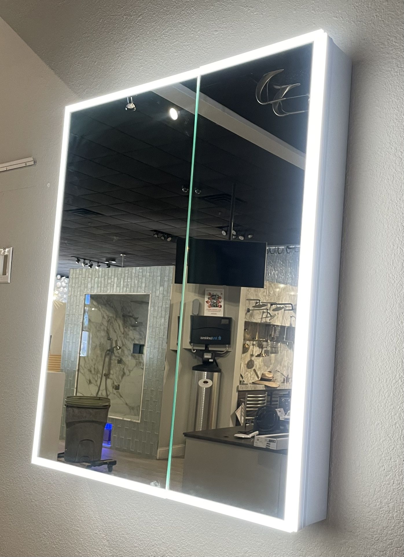 Store Display Lighted Mirrored Medicine Cabinet
