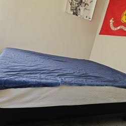 mattress and box spring with metal frame 