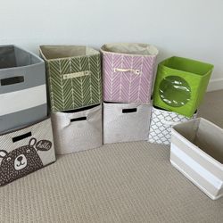 linen bins 12x12 organizing bin bundle collapsible baskets play room kids toy closet organizer 8x8