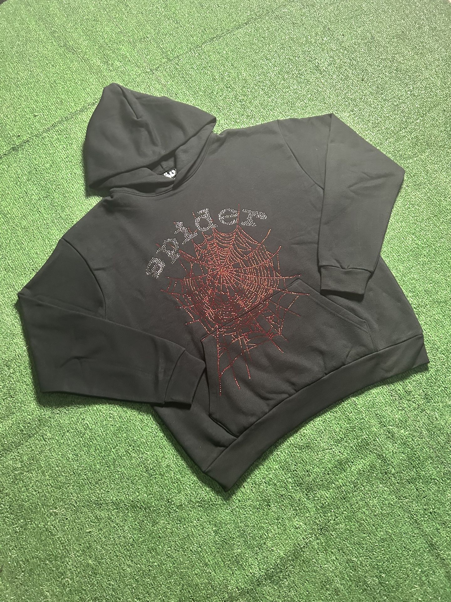 Sp5der OG Rhinestone Hoodie 'Black'